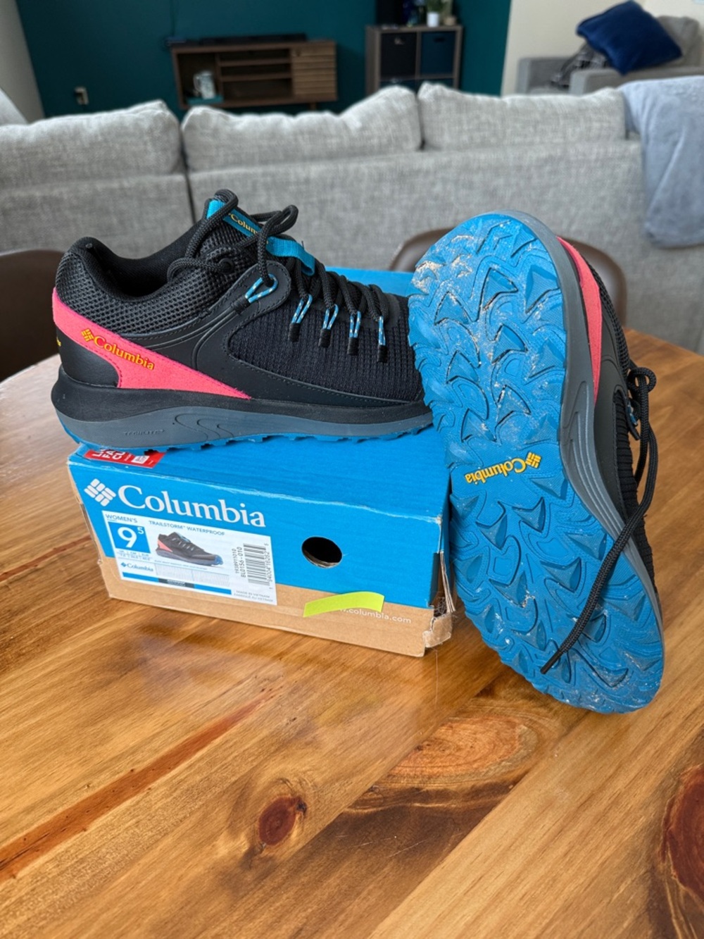 Columbia Black Trail Shoes with Pink and Blue Accents